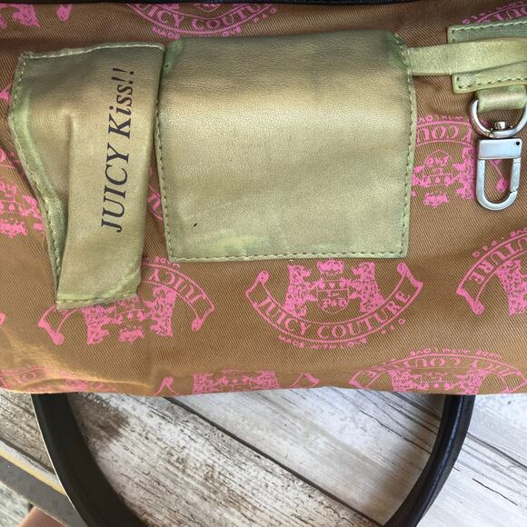 VTG Y2K Juicy Couture Purse Black Leather Studded Satchel Bikercore Grunge Goth - Picture 9 of 16